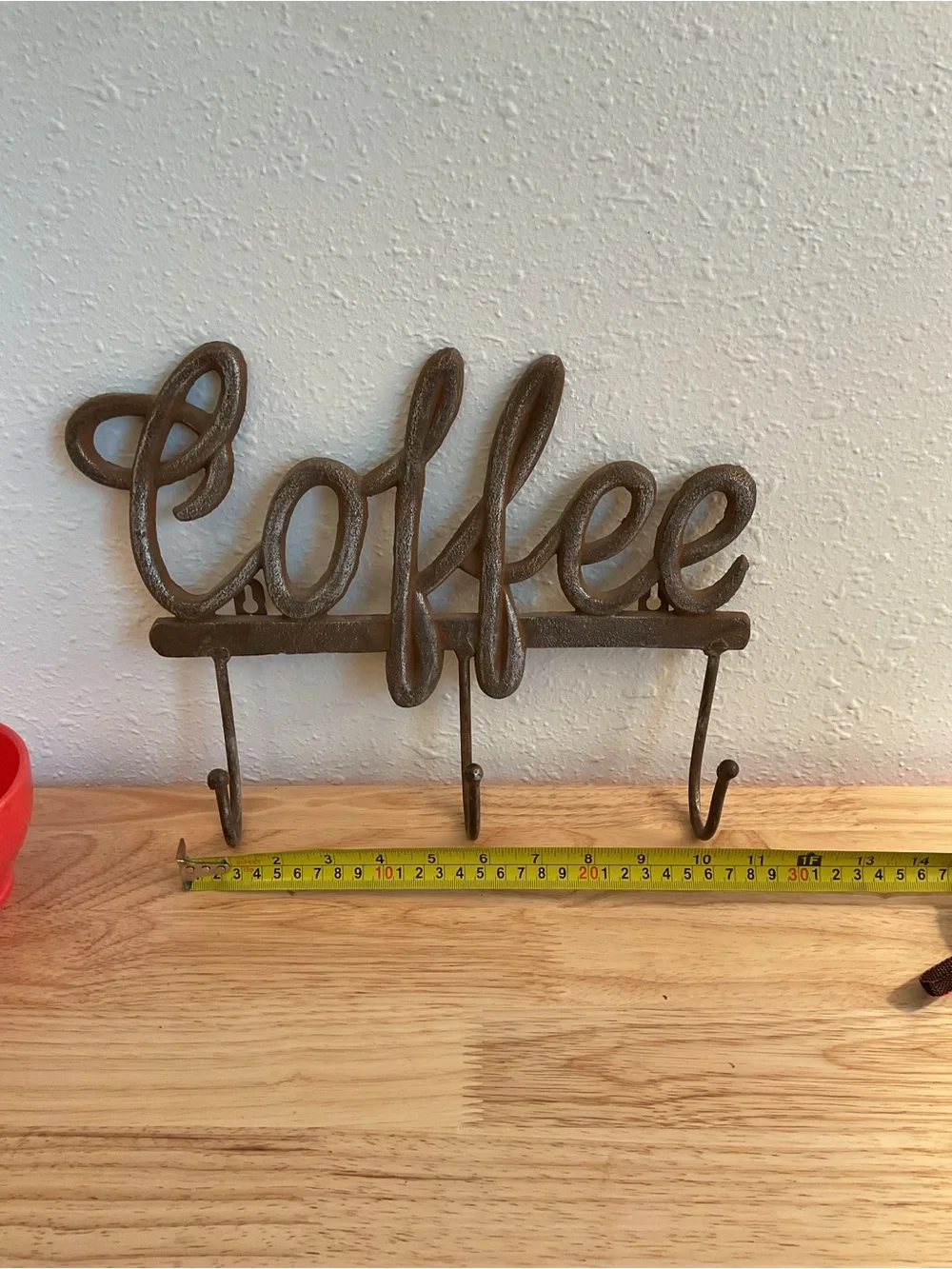 Ceramic Coffee Cup Trio in Red, Yellow, and Green - with wall hanger